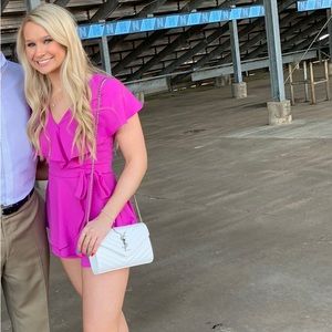 Pink lily purple romper